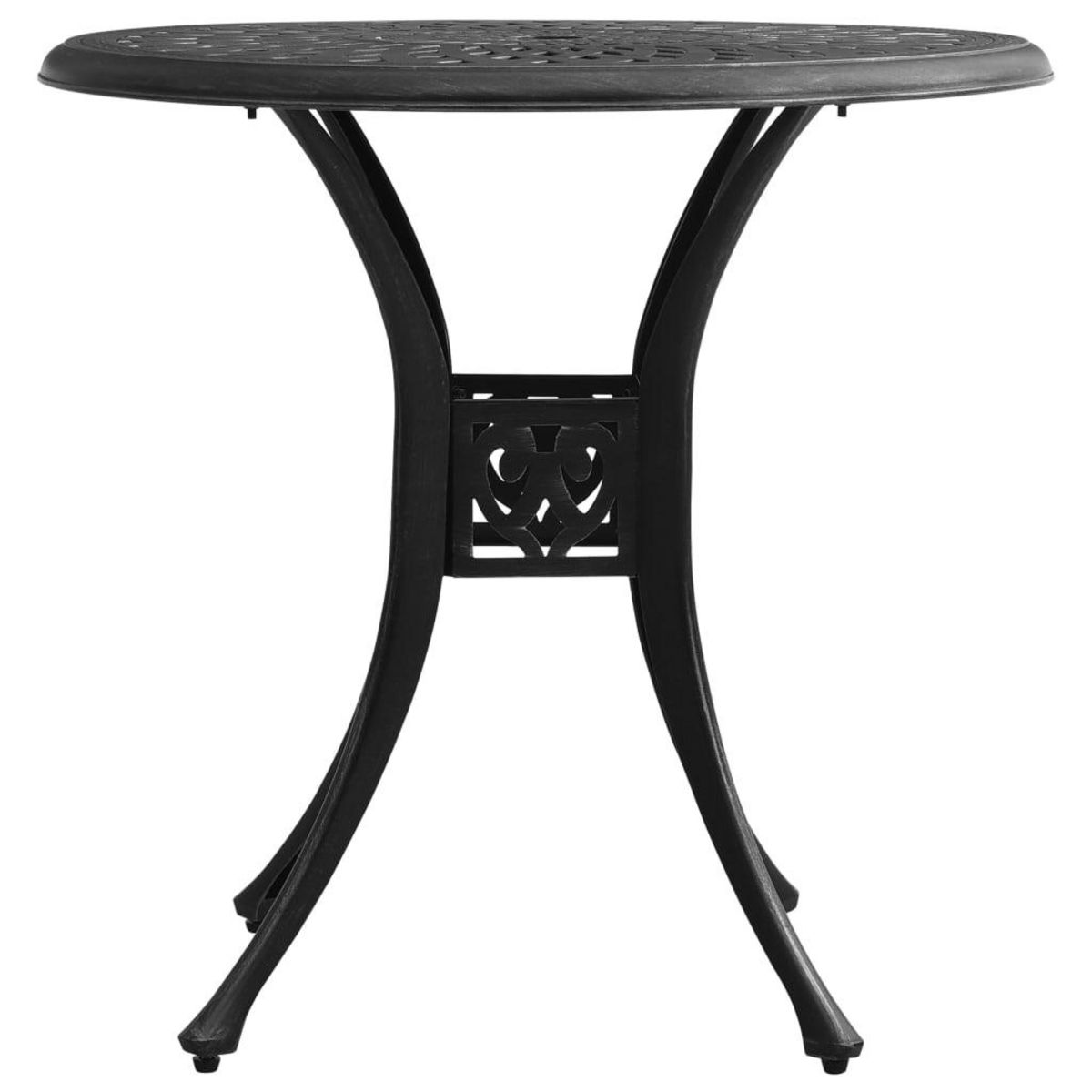 VIDAXL Table de jardin Noir 78x78x72 cm Aluminium coule