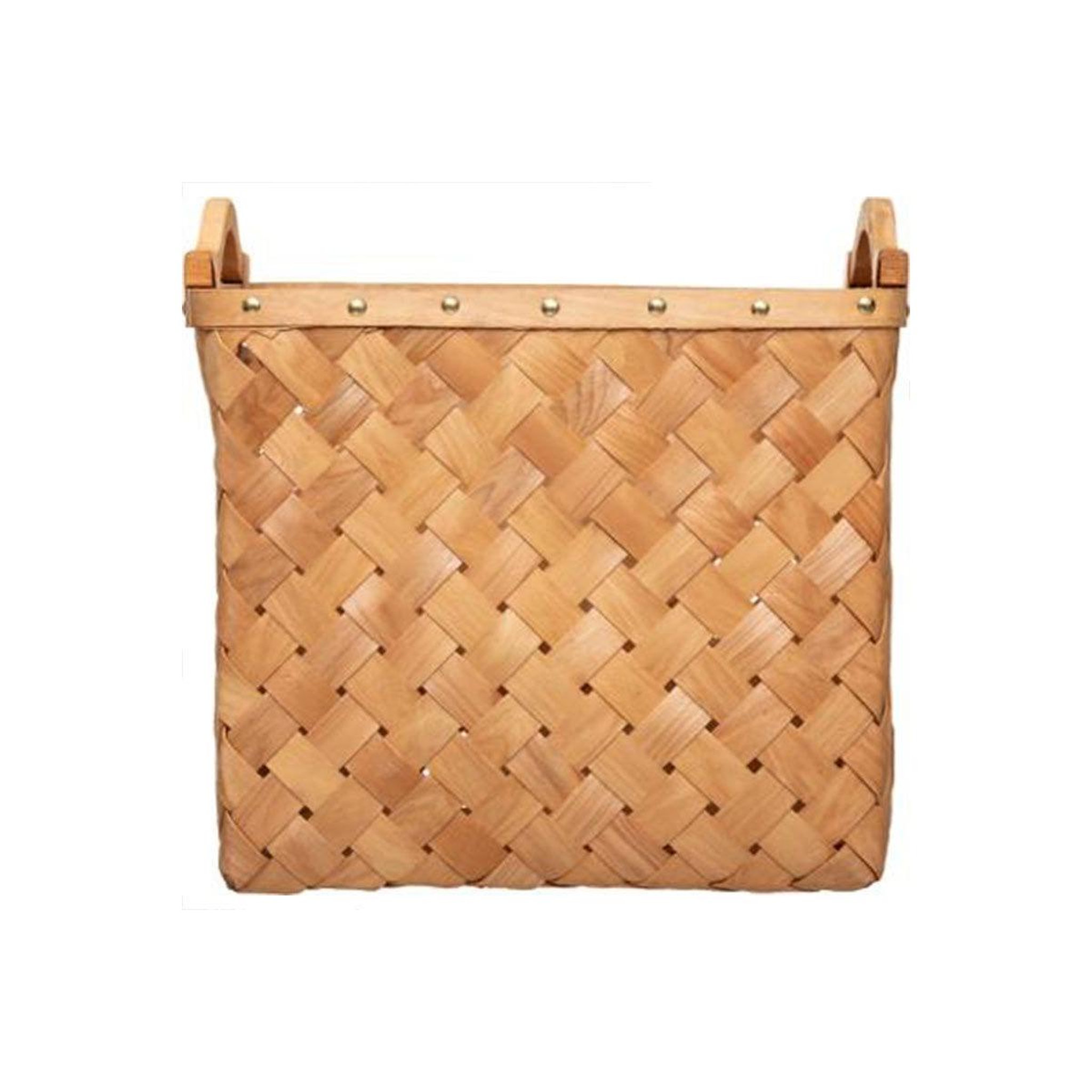 Voir la diapositive 5 : ATMOSPHERA Lot de 3 paniers de rangement  bois  37cm caramel