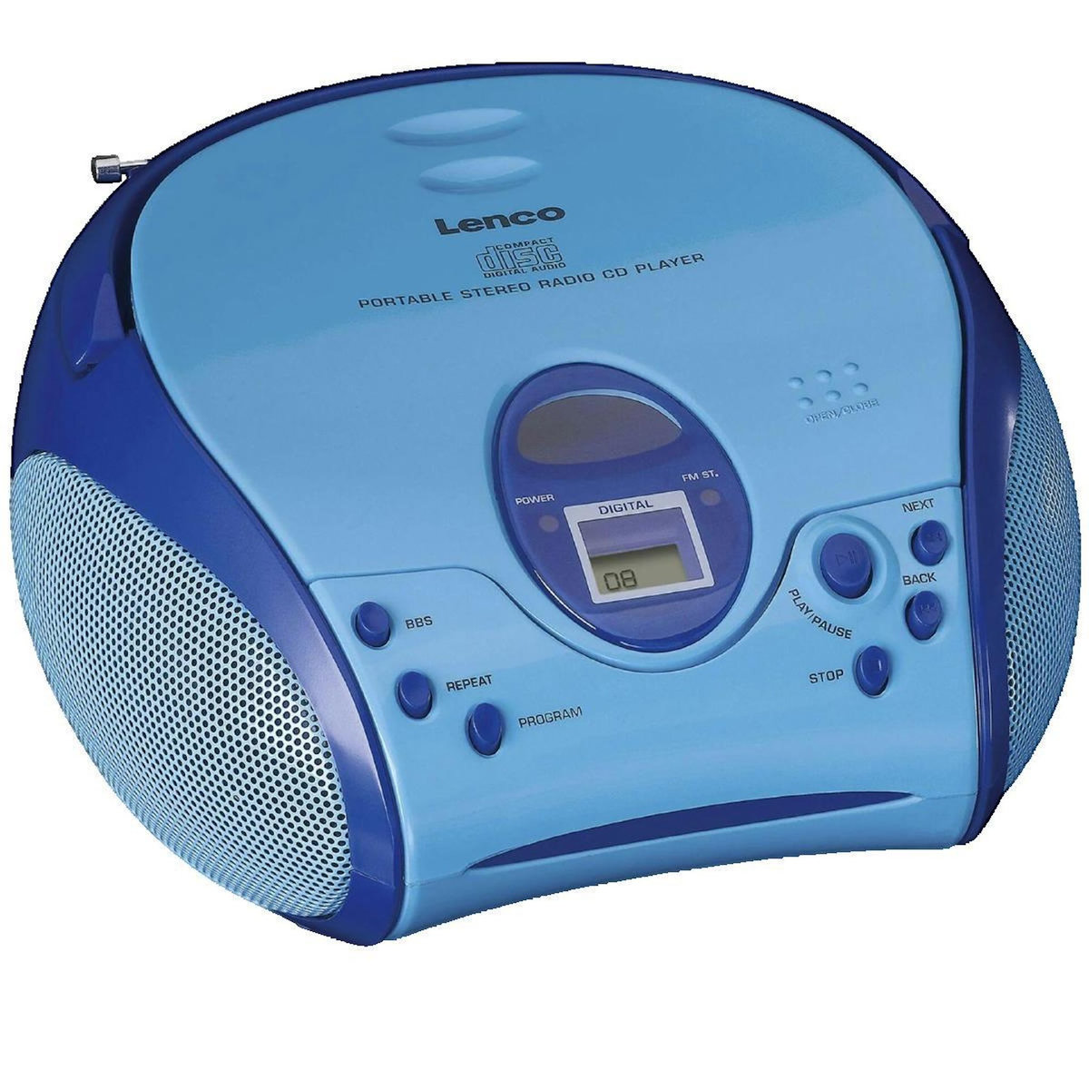 Lenco Boombox Lenco SCD-24BU bleu avec lecteur CD/MP3