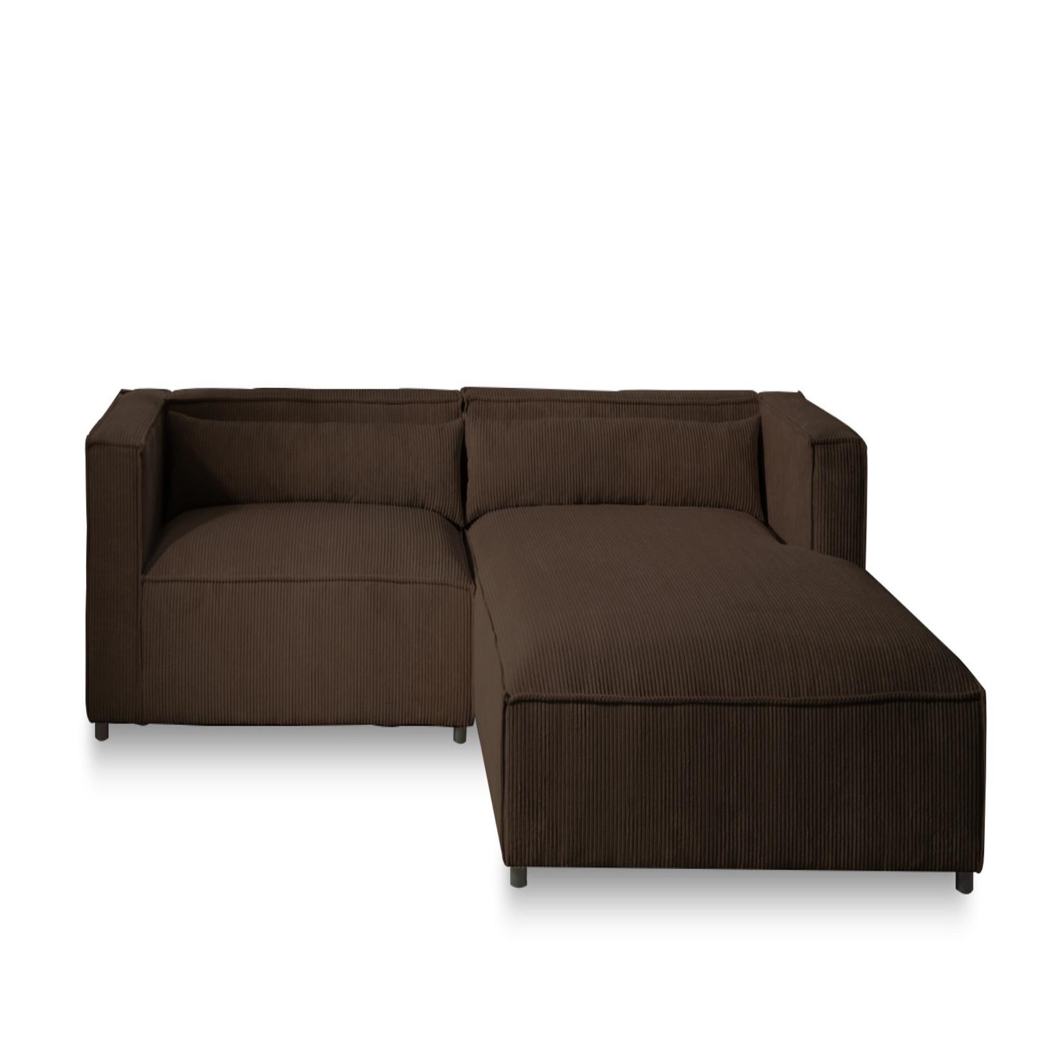Voir la diapositive 6 : BEST MOBILIER Ela - canapé d'angle droit 4 places - en velours côtelé - style contemporain