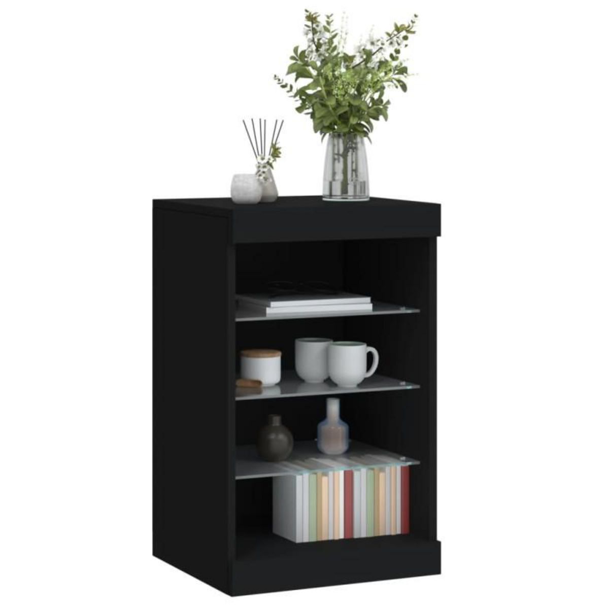 VIDAXL Buffet avec lumières LED noir 41x37x67 cm