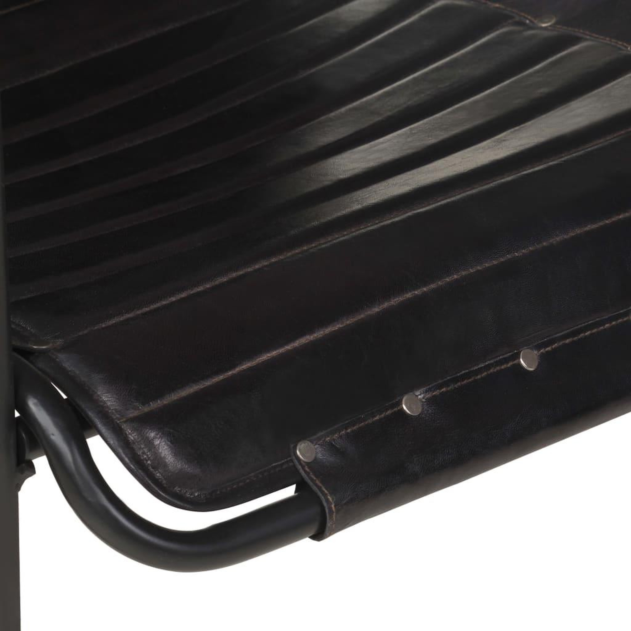 Voir la diapositive 5 : VIDAXL Fauteuil de relaxation avec repose-pied Noir Cuir veritable