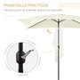 Voir la diapositive 5 : OUTSUNNY Parasol inclinable rectangulaire métal polyester haute densité 2,95L x 1,95l x 2,4H m crème