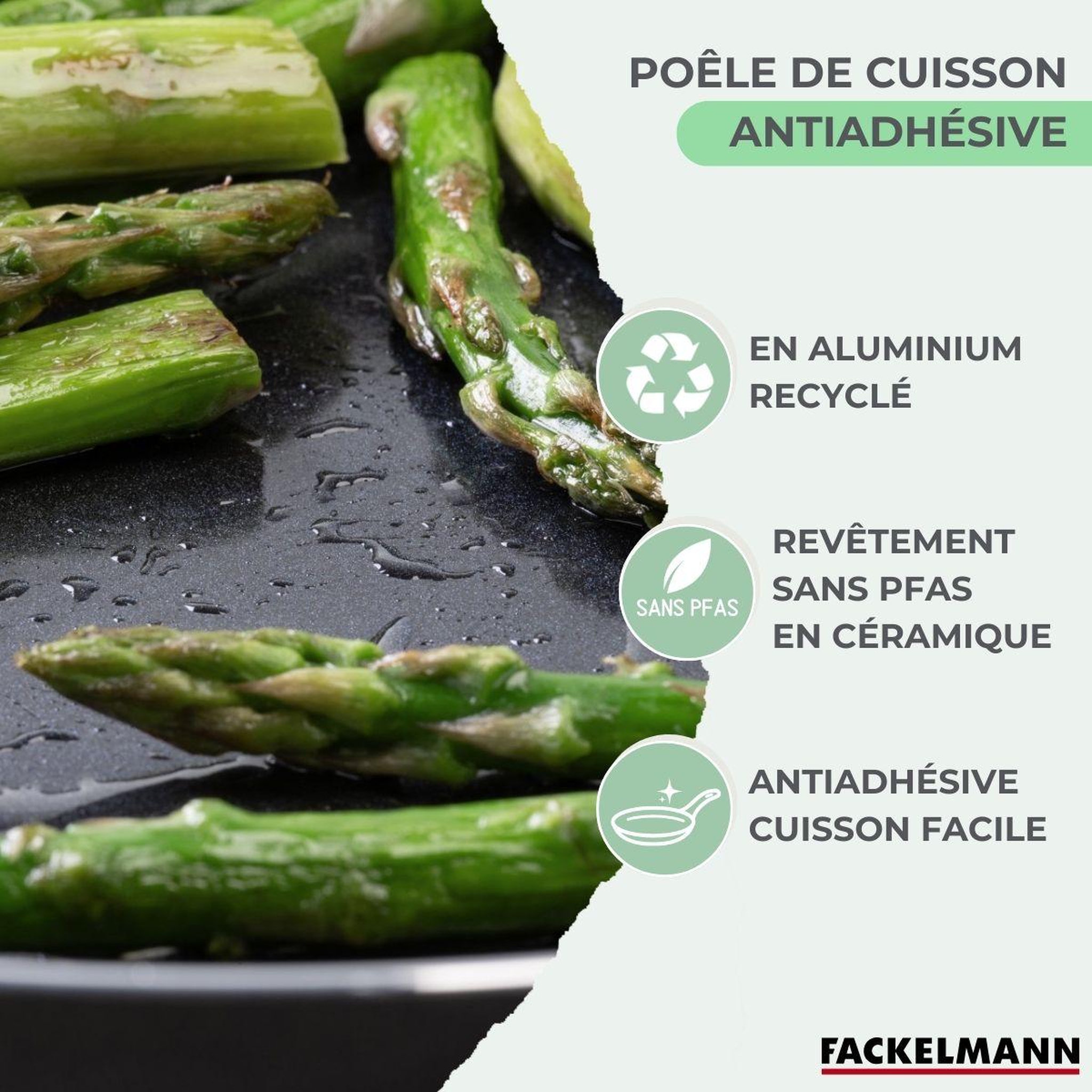 Voir la diapositive 4 : Fackelmann Poêle 28 cm aluminium revêtement céramique antiadhésif sans pfas fackelmann brandao