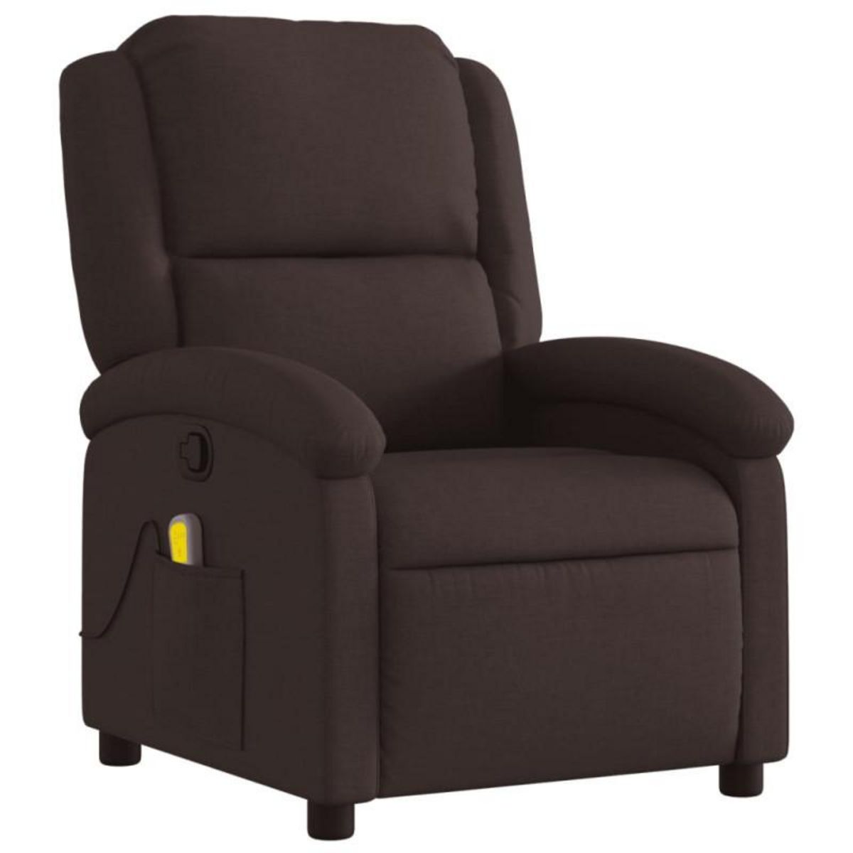 VIDAXL Fauteuil de massage inclinable Marron foncé Tissu