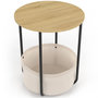 Voir la diapositive 6 : ID MARKET Lot de 2 tables de chevet, tables d'appoint, bout de canapé DETROIT rondes avec panier en tissu design industriel