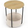 Voir la diapositive 6 : ID MARKET Lot de 2 tables de chevet, tables d'appoint, bout de canapé DETROIT rondes avec panier en tissu design industriel