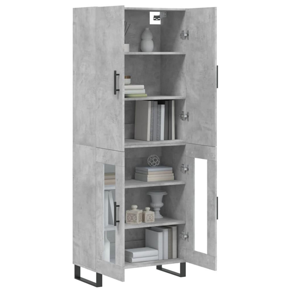 VIDAXL Buffet haut Gris beton 69,5x34x180 cm Bois d'ingenierie