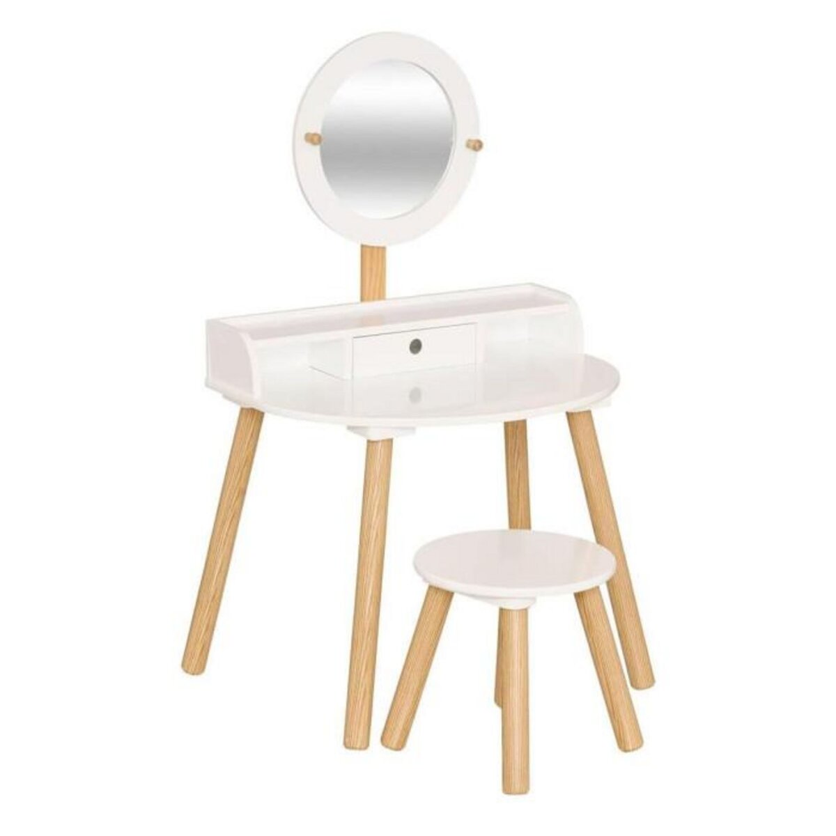 Atmosphera Kids Coiffeuse Enfant Avec Tabouret  Nomade  89cm Blanc