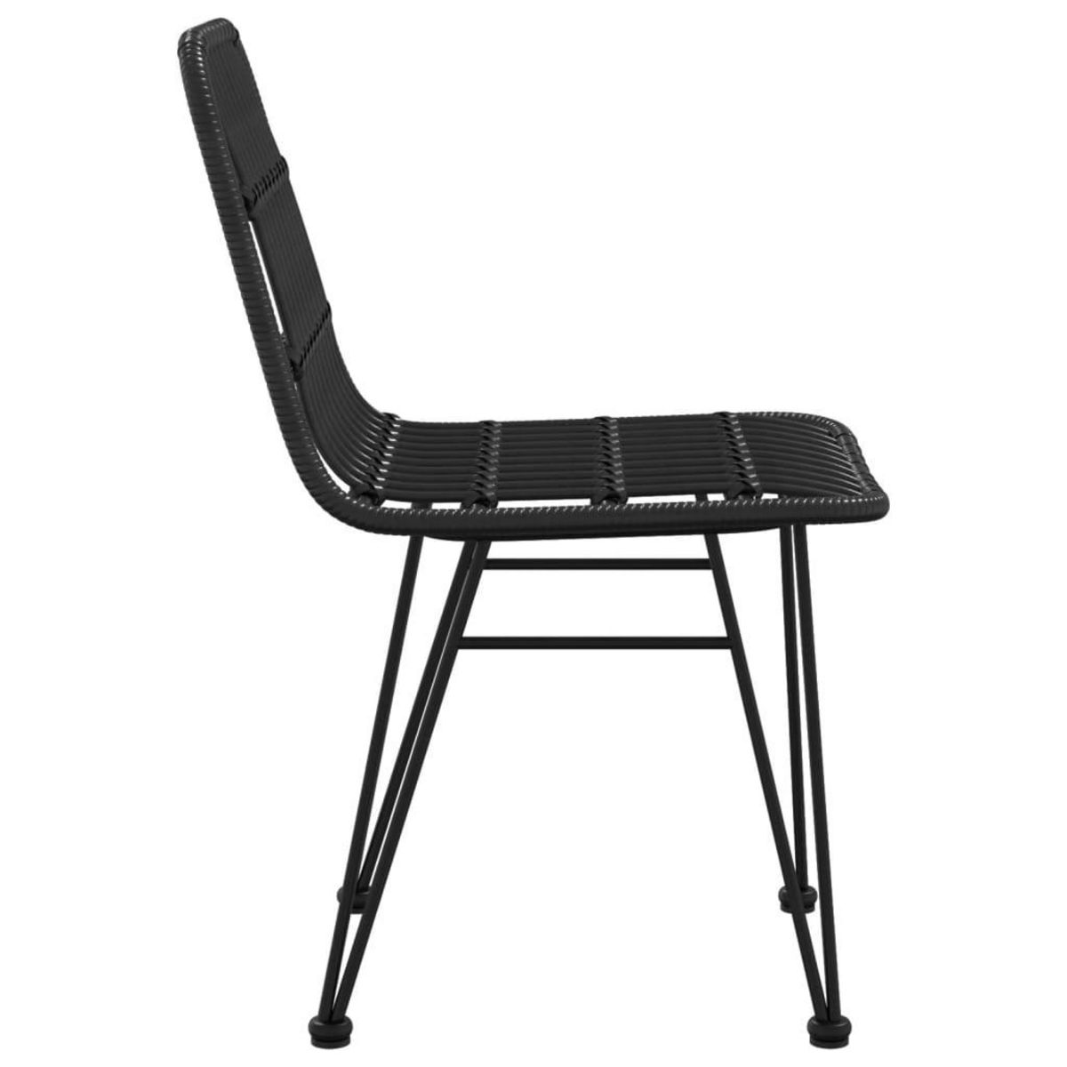 VIDAXL Chaises de jardin lot de 2 Noir 48x62x84 cm Resine tressee