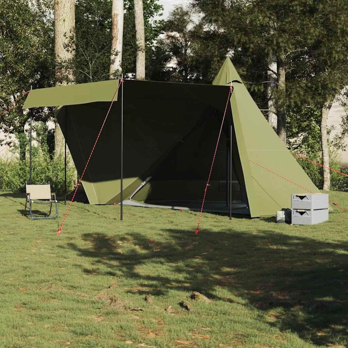 VIDAXL Tente familiale tipi 6 personnes vert olive impermeable
