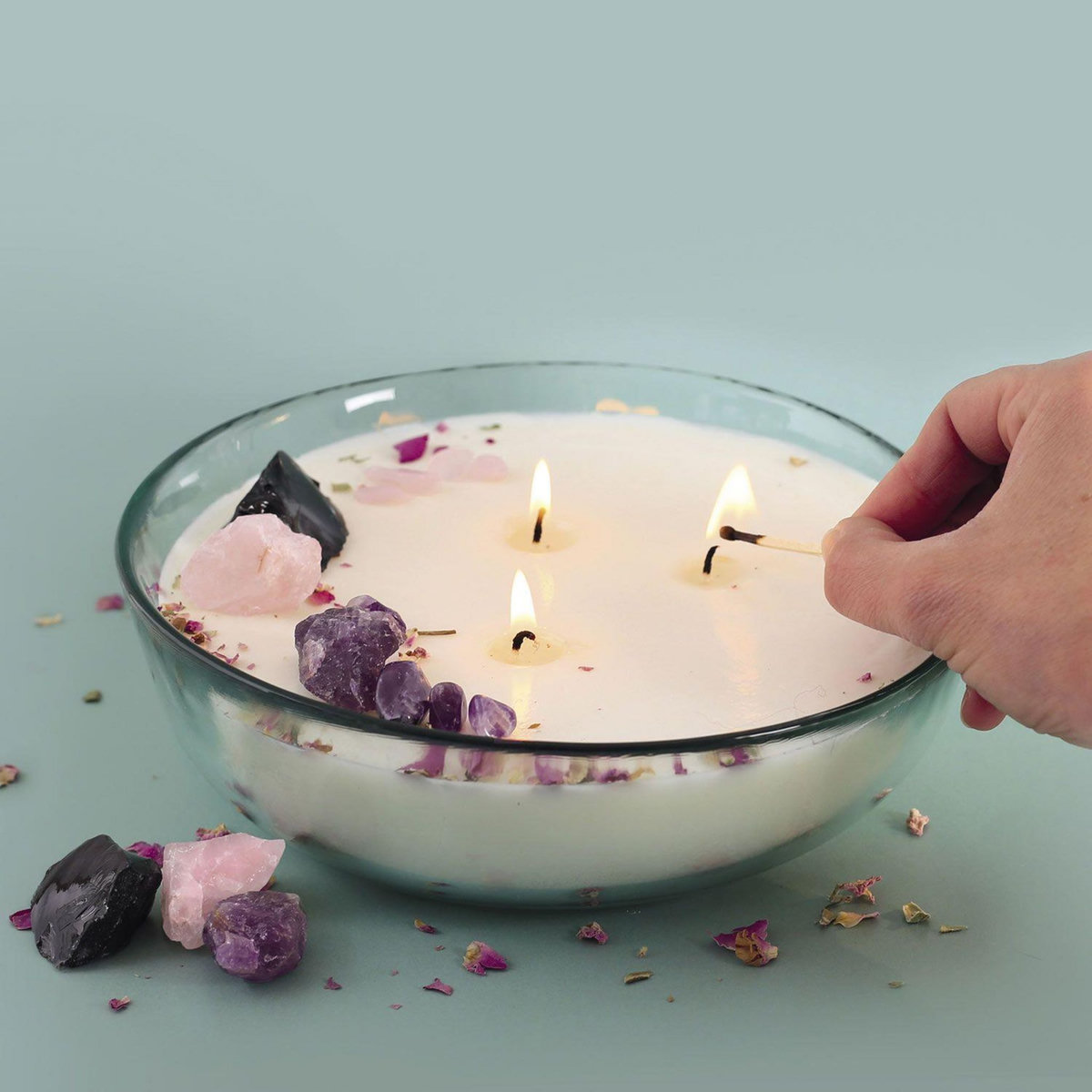 Graine créative Bougie lithothérapie à faire soi-même