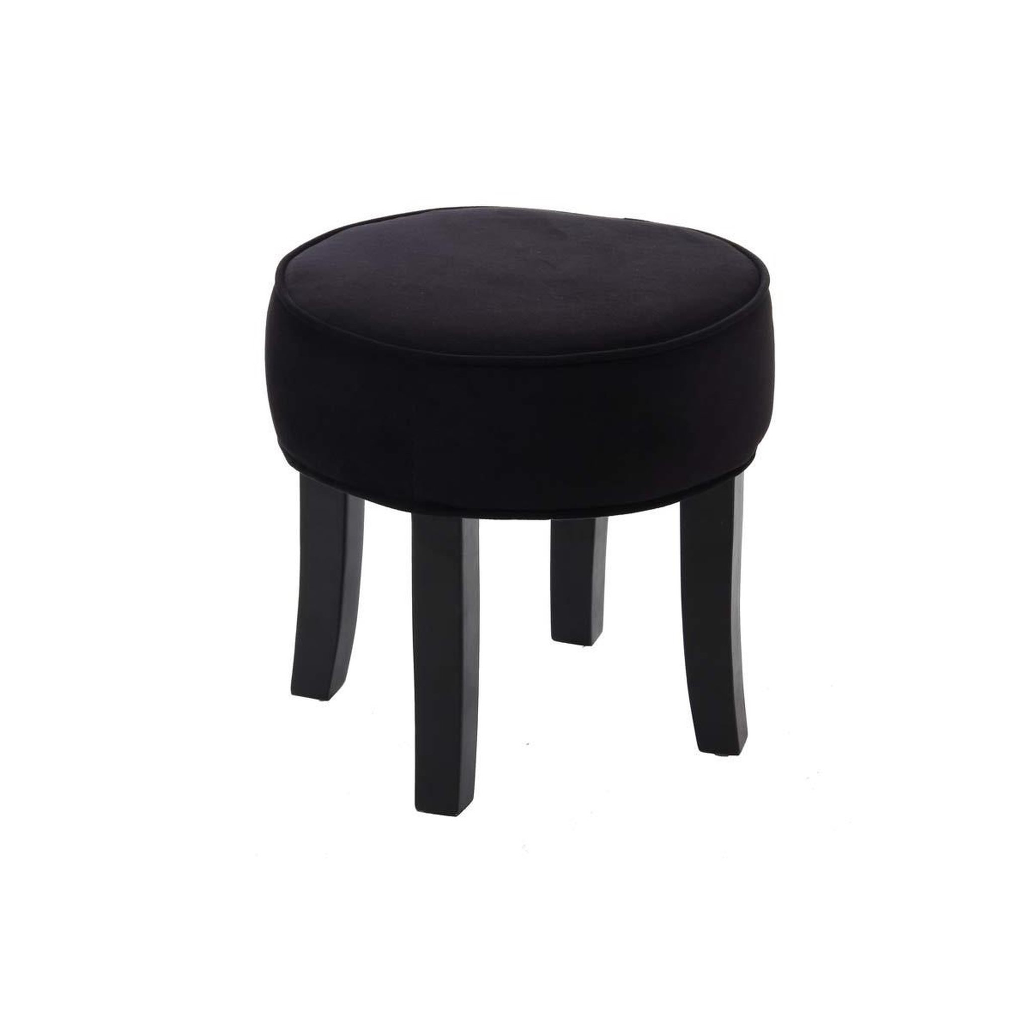 Voir la diapositive 4 : ATMOSPHERA Tabouret en velours  adriel  35cm noir