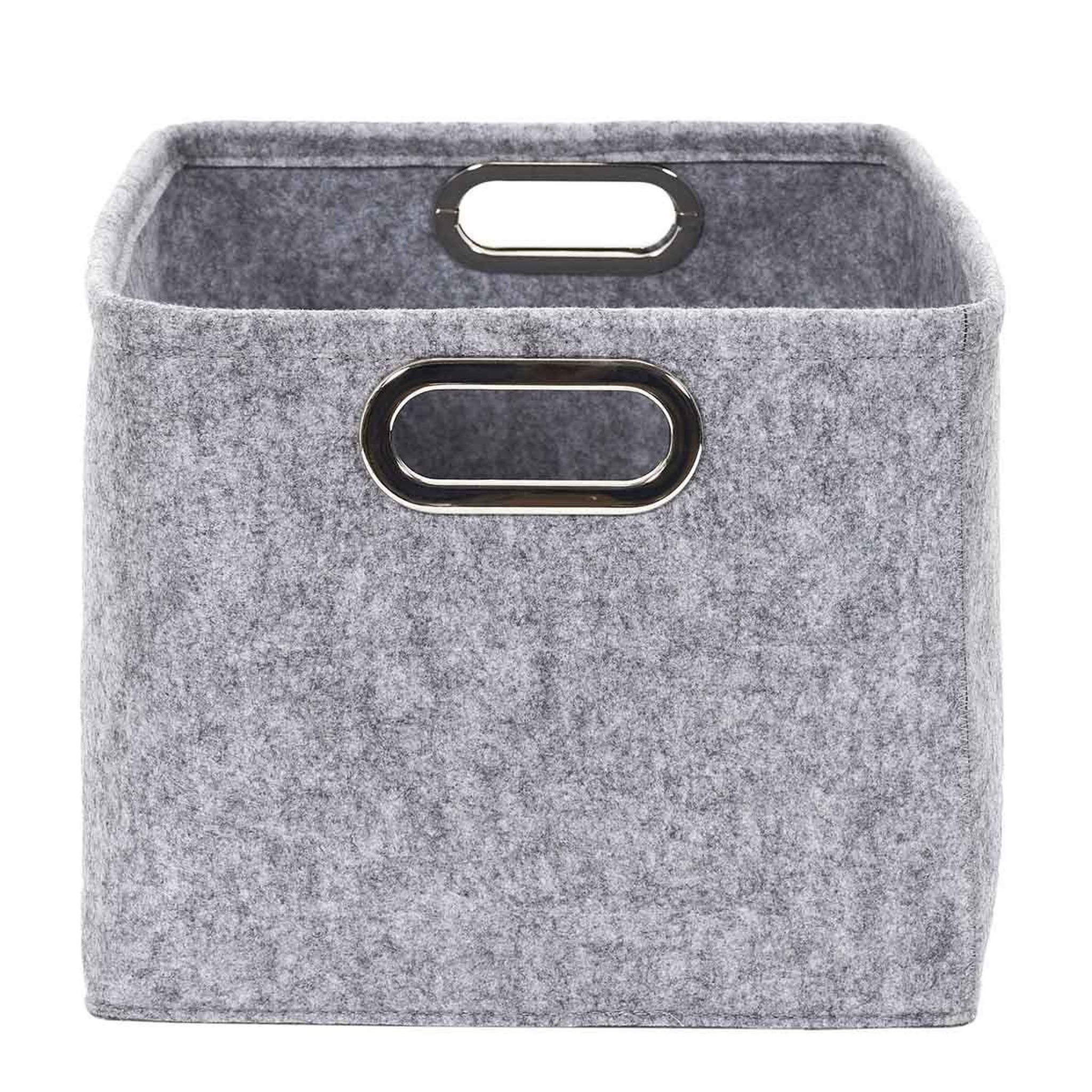 Voir la diapositive 4 : The Home Deco Factory Lot de 2 Paniers de Rangement  Anses  40cm Gris