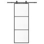 Voir la diapositive 2 : VIDAXL Porte coulissante kit de quincaillerie noir 76x205 cm verre ESG