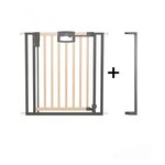 GEUTHER Barrière de Porte à Pression Easylock Plus en Bois et Métal - Ajustable de 88,5 cm à 96,5 cm en Finition Nature