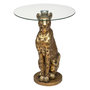 Voir la diapositive 1 : ATMOSPHERA Table d'Appoint Design  Wild Léopard  52cm Or