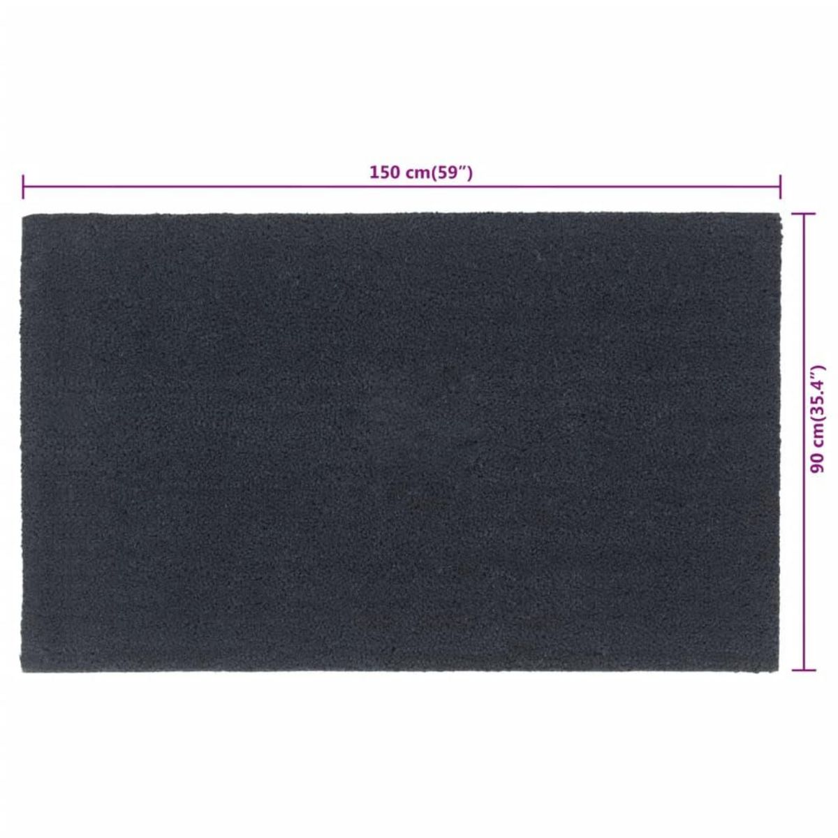VIDAXL Tapis de porte gris fonce 90x150 cm fibre de coco touffete
