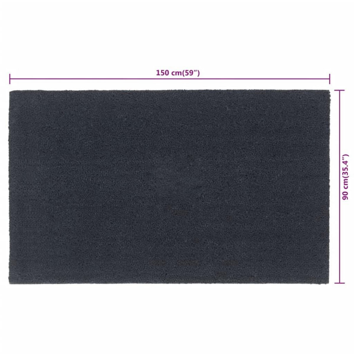 VIDAXL Tapis de porte gris fonce 90x150 cm fibre de coco touffete