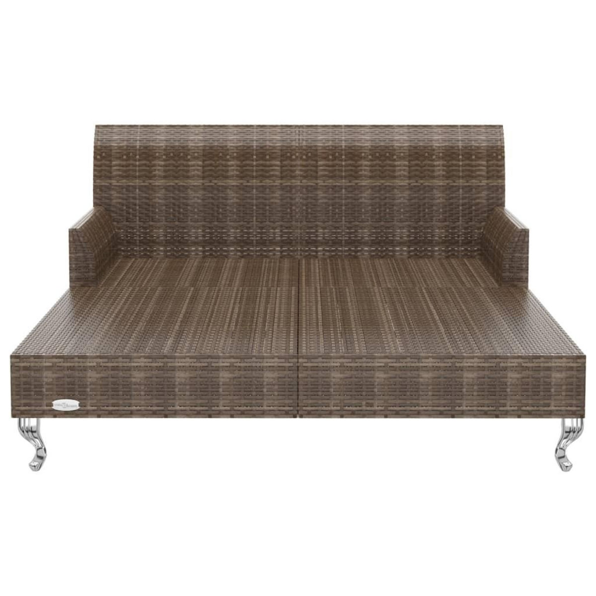 VIDAXL Chaise longue a 2 places avec coussins Resine tressee Marron