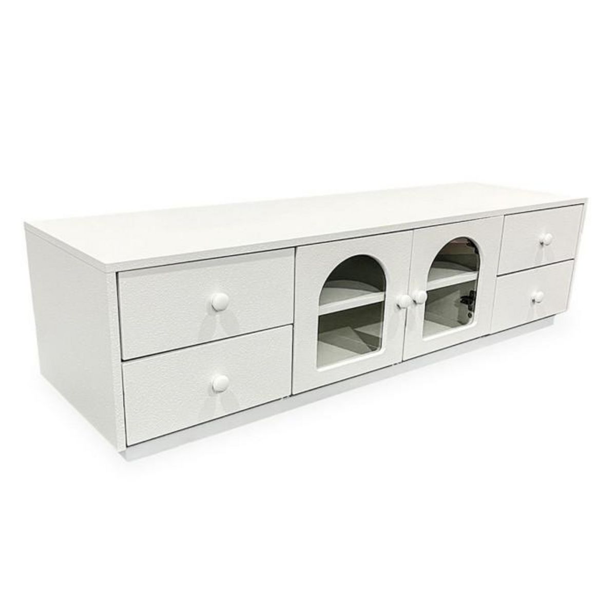 Paris Prix Meuble TV 4 Tiroirs & 2 Portes  Duane  140cm Blanc