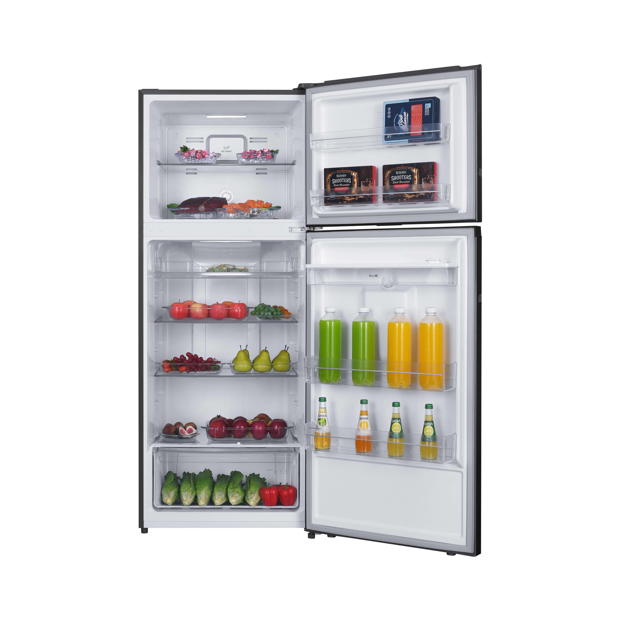 Voir la diapositive 6 : SCHNEIDER Réfrigérateur double porte 413L Inox - SCDD413NFWD-XE