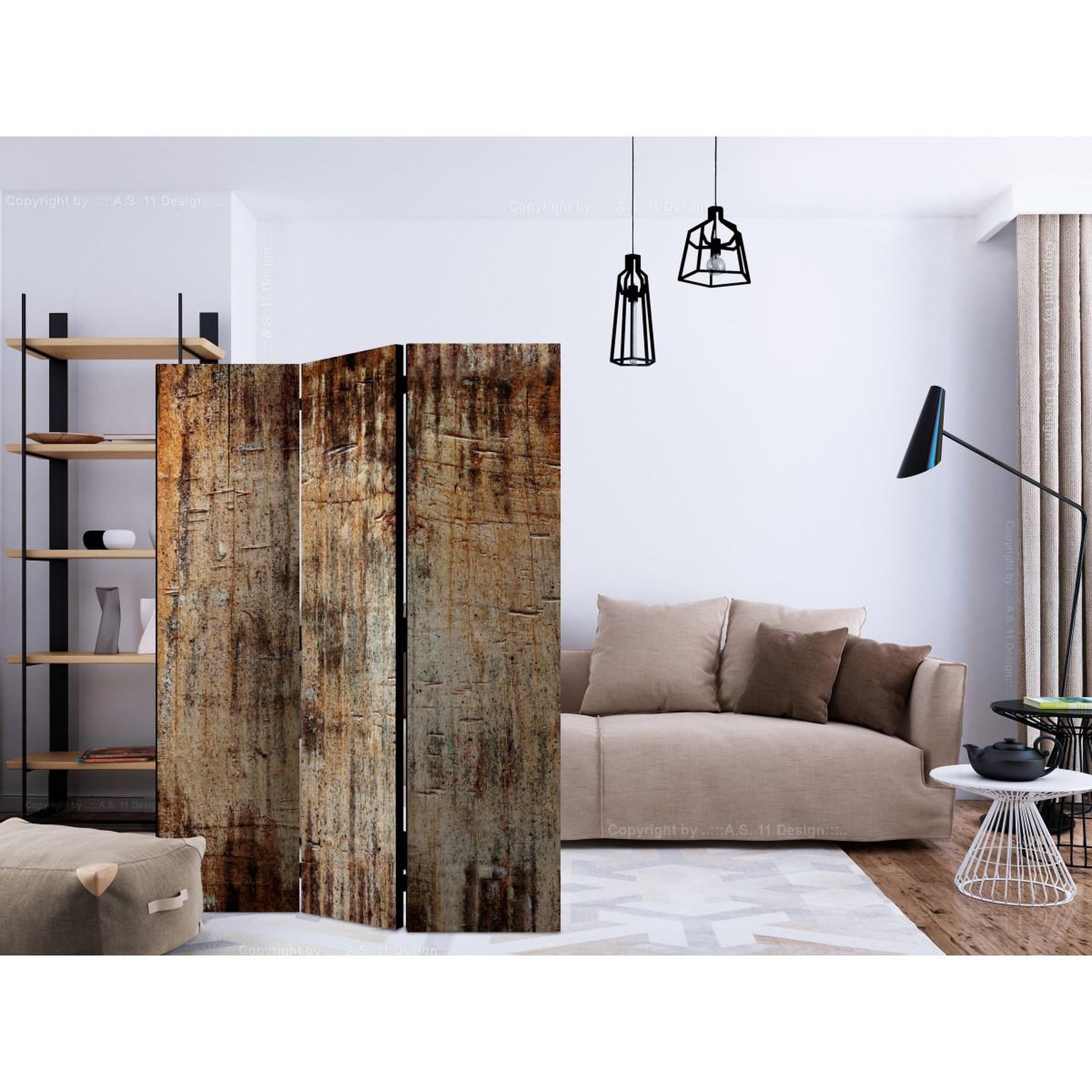Voir la diapositive 2 : Paris Prix Paravent 3 volets  tree bark  135x172cm