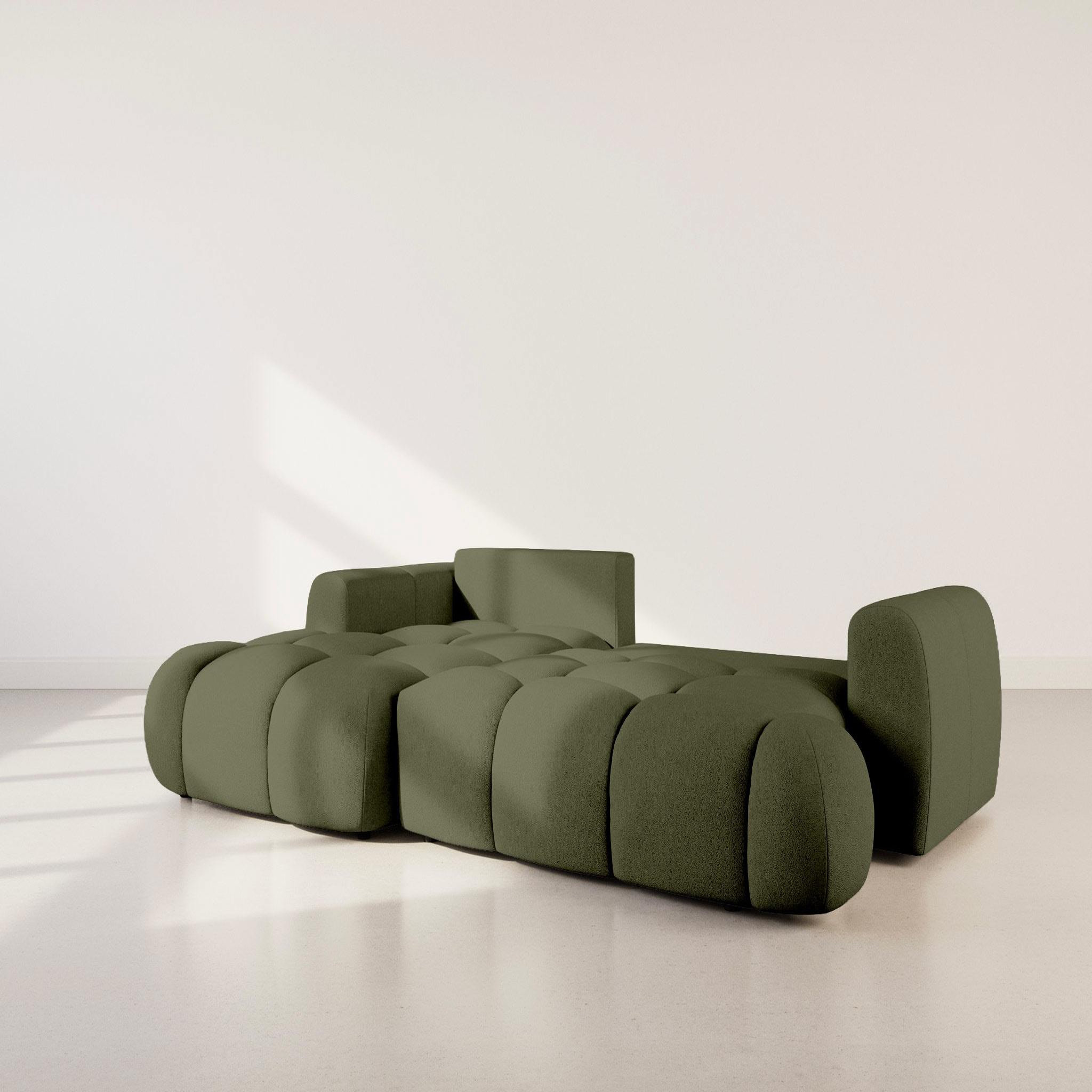 Voir la diapositive 4 : BEST MOBILIER Yulin - canapé d'angle gauche 4 places convertible avec coffre en tissu bouclette