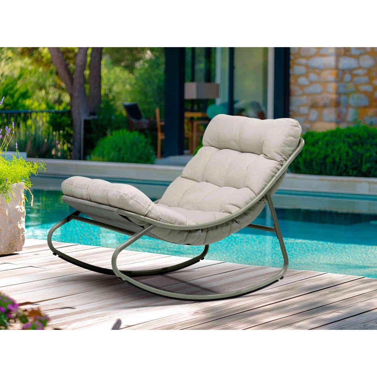 Jardiline Fauteuil à bascule Cuba avec coussin rembourré - Jardiline