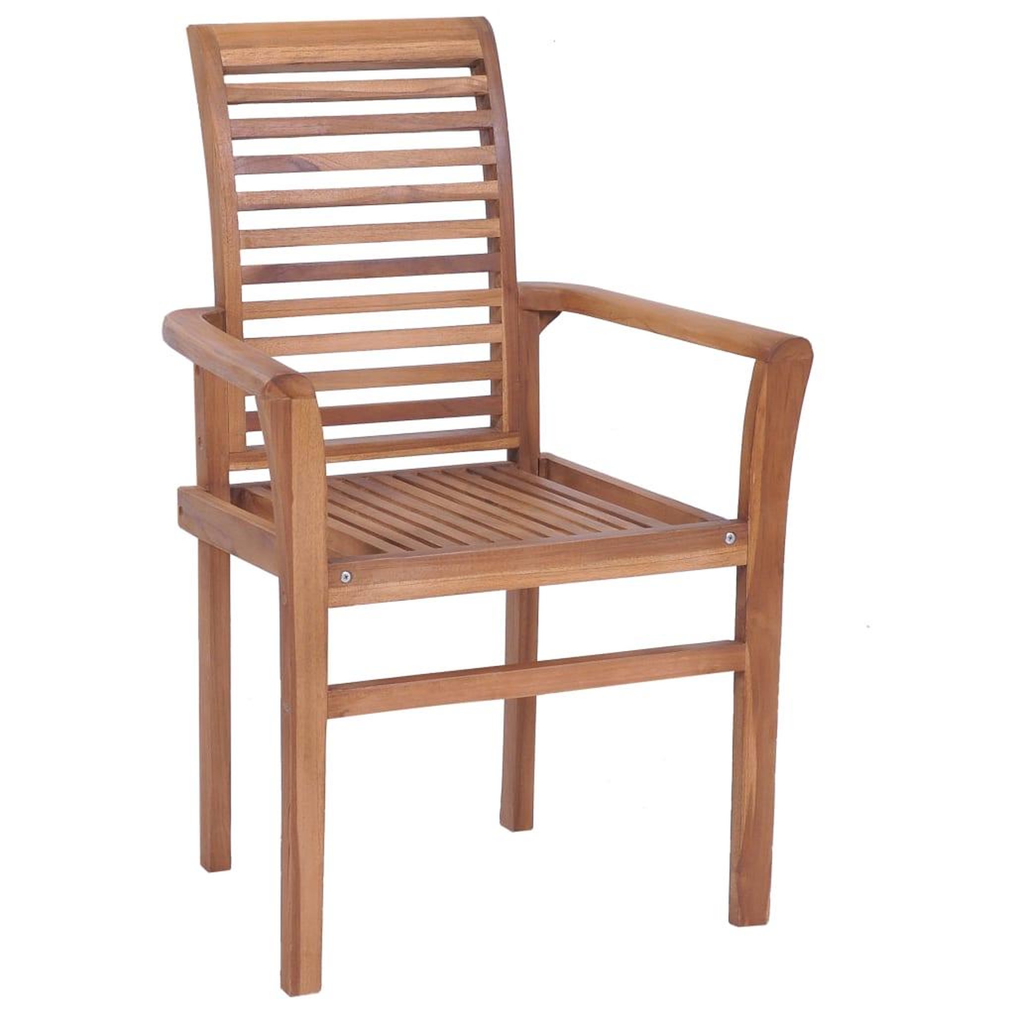 Voir la diapositive 4 : VIDAXL Chaises a manger lot de 4 avec coussins gris Bois teck solide