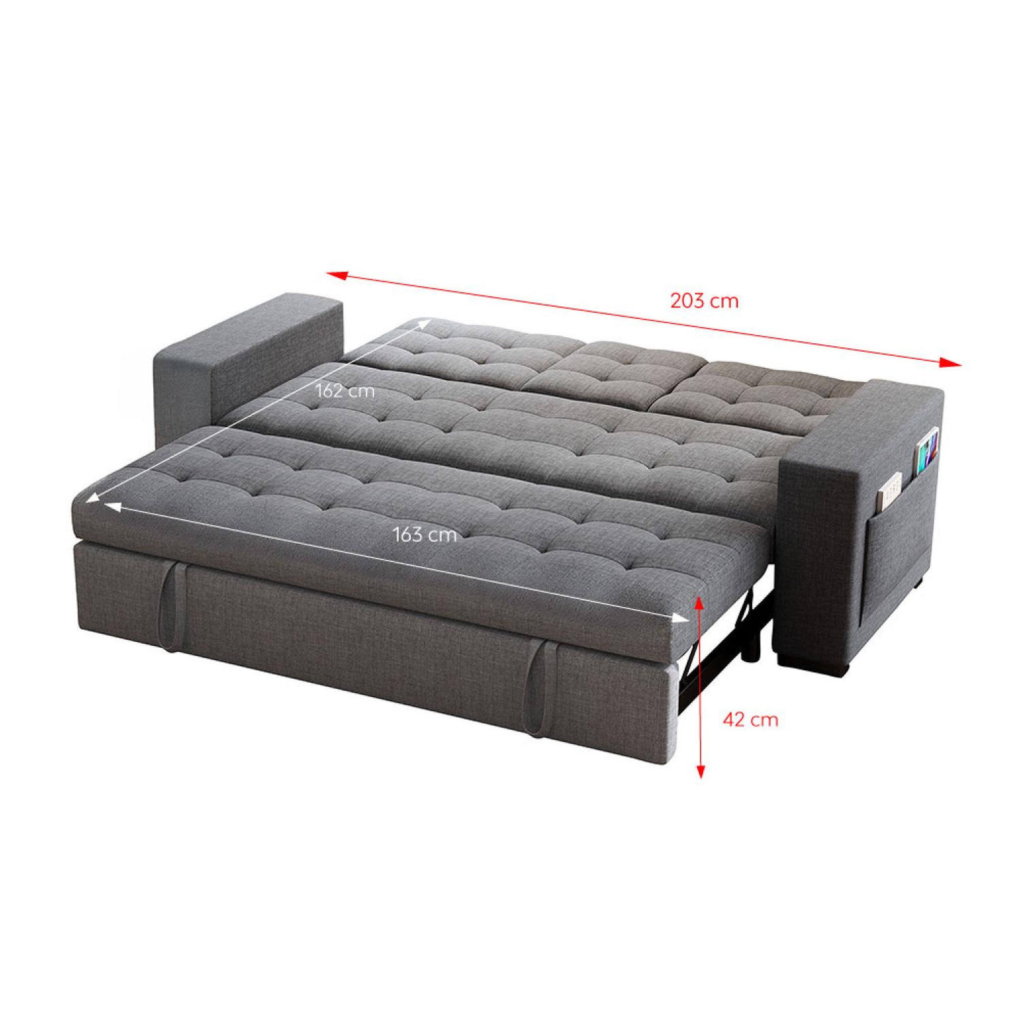 Voir la diapositive 4 : CONCEPT USINE Canapé convertible gris foncé avec rangements noho