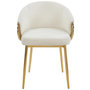 Voir la diapositive 3 : Paris Prix Lot de 8 Chaises en Tissu Bouclette  Julia  74cm Beige & Or