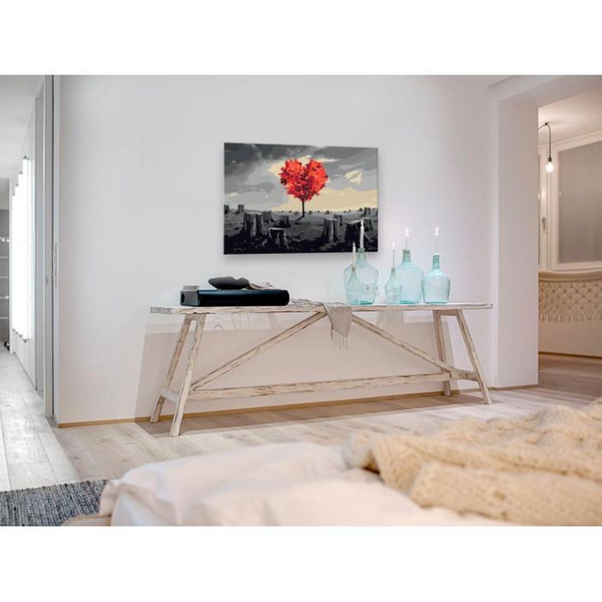 Paris Prix Tableau à Peindre Soi-Même  Arbre en Forme de Coeur  40x60cm