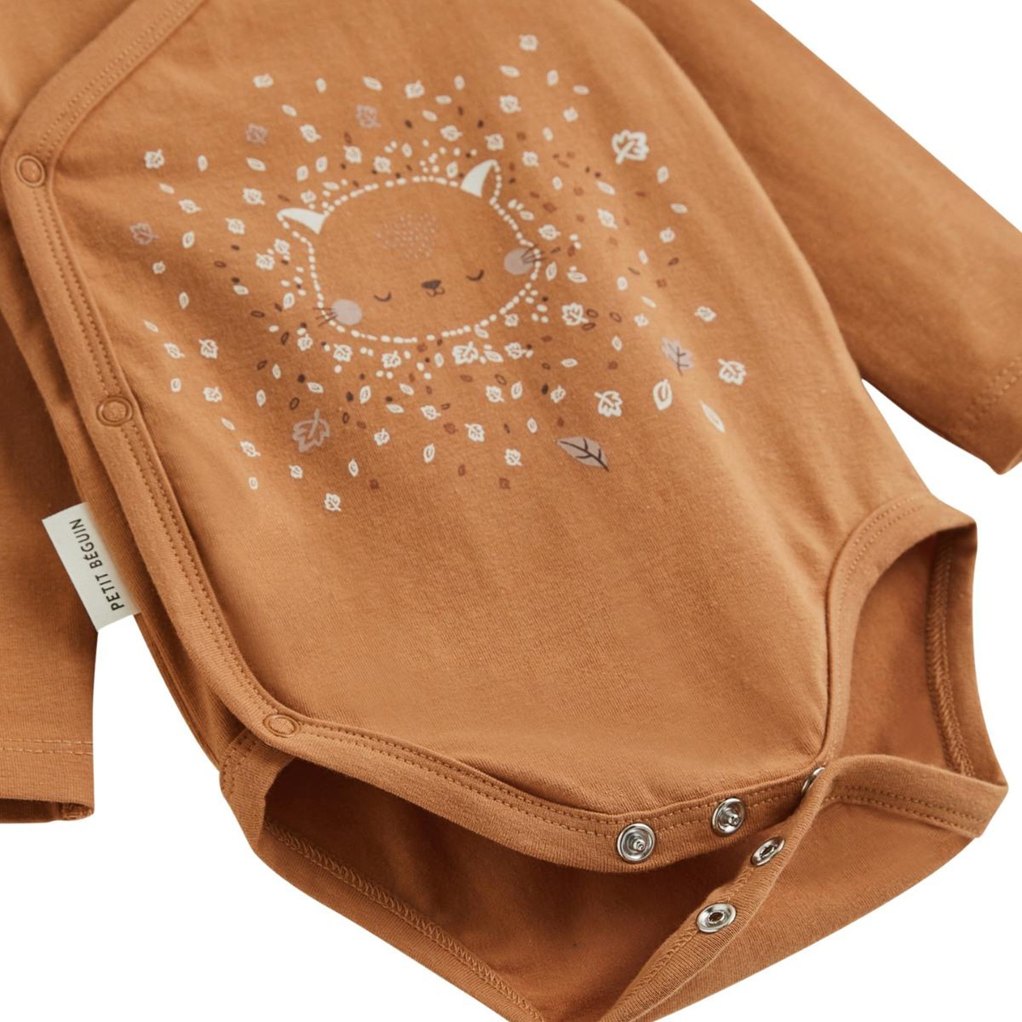 Voir la diapositive 4 : PETIT BEGUIN Lot de 2 bodies bébé manches longues ouverture croisée caramel