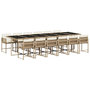 Voir la diapositive 2 : VIDAXL Ensemble a manger de jardin et coussins 13 pcs beige