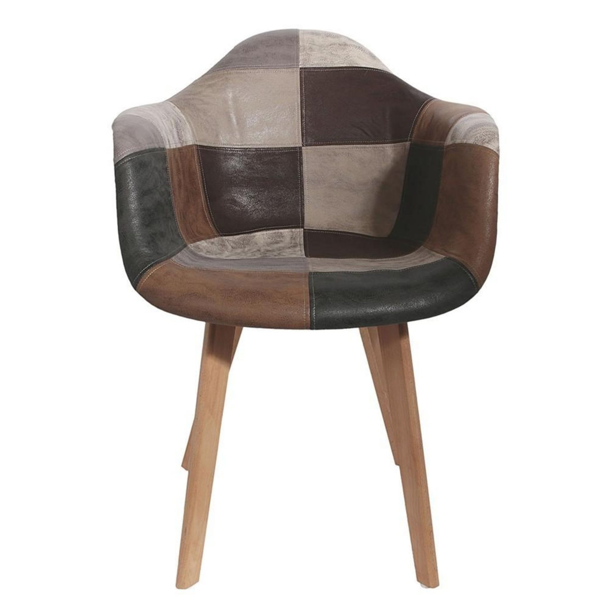 The Home Deco Factory Fauteuil scandinave Patchwork gris