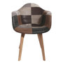Voir la diapositive 4 : The Home Deco Factory Fauteuil scandinave Patchwork gris