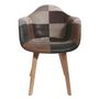Voir la diapositive 4 : The Home Deco Factory Fauteuil scandinave Patchwork gris