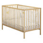 Voir la diapositive 1 : BABY PRICE Lit bébé 60x120cm sommier réglable en hauteur, barreaux vernis naturel, collection FIRST