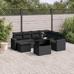 VIDAXL Salon de jardin 8 pcs avec coussins noir resine tressee