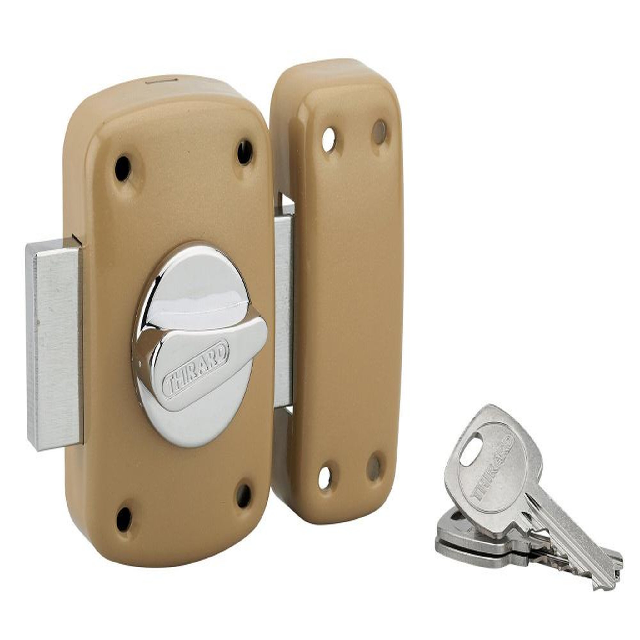 THIRARD Verrou corvette bouton/cylindre, 40 mm, bronze