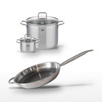 ELO Lot 2 Faitouts 16/26cm & Poêle 32cm Elo Relief Solution