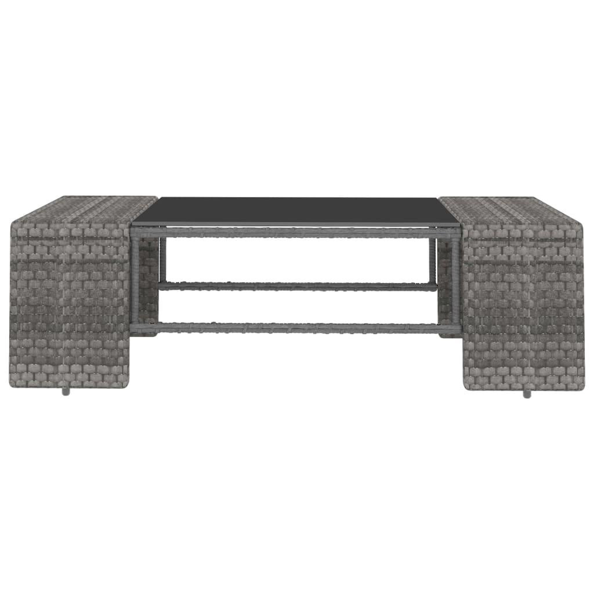 Voir la diapositive 4 : VIDAXL Salon de jardin 2 pcs Resine tressee Gris