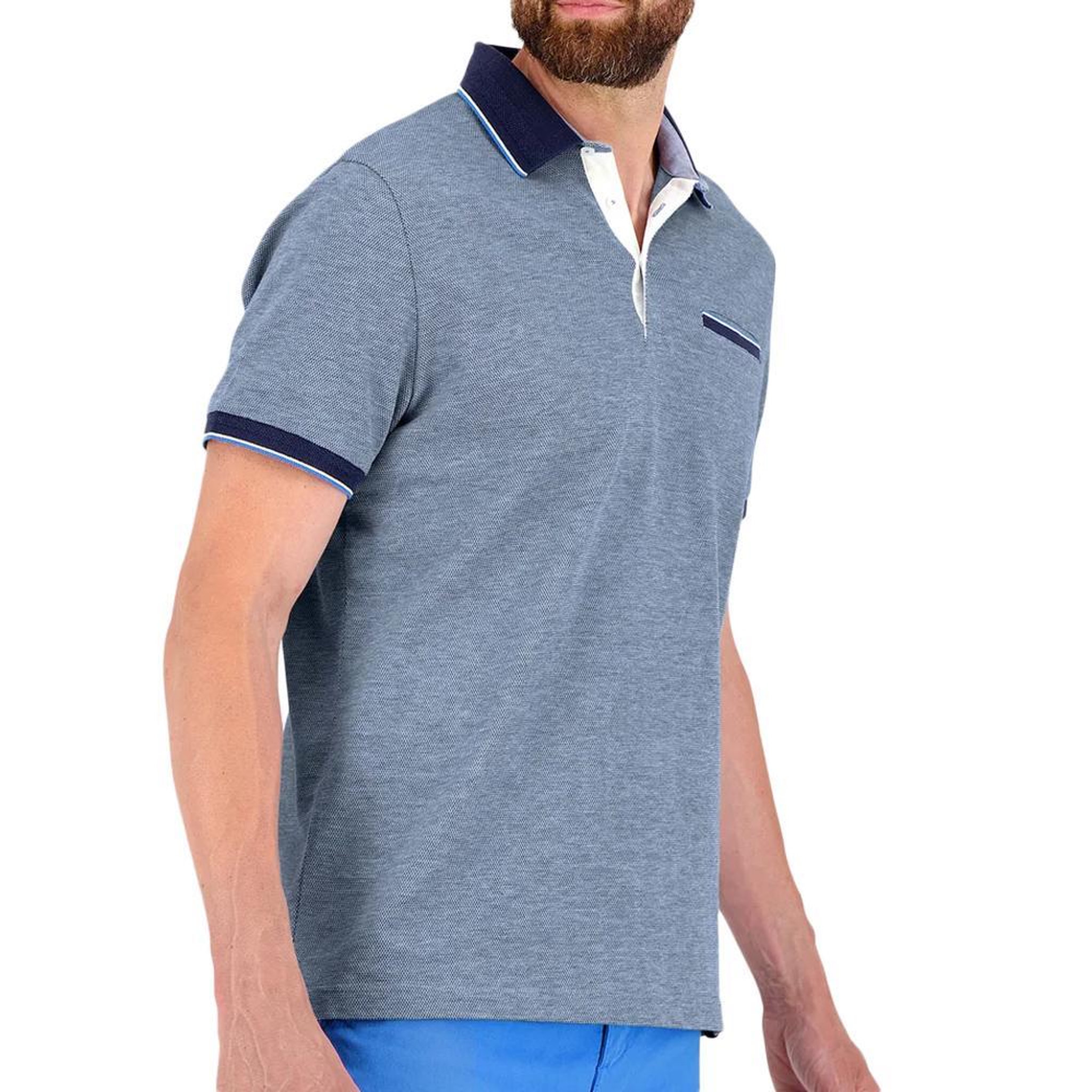TBS Polo Marine  Homme TBS THUANPO. Coloris disponibles : Bleu
