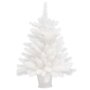 VIDAXL Arbre de Noël artificiel pre-eclaire et boules blanc 65 cm
