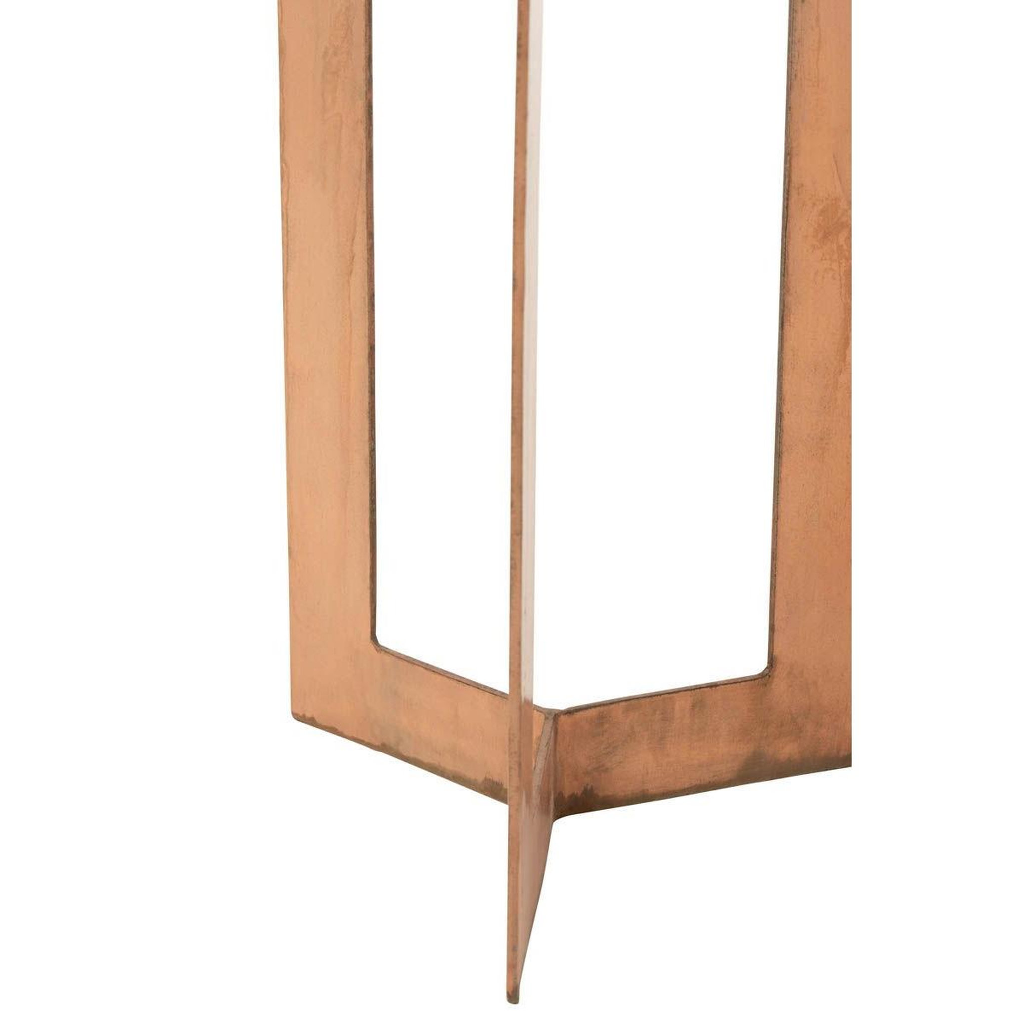 Voir la diapositive 4 : J-LINE Lot de 2 Tables d'Appoint Métal  Zino  71cm Cuivre