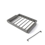 EMUCA SRL Kit de porte-pantalon à 7tringles et rack ajustable Quartz pour armoires -  glissières extension totale et à fermeture douce -  Module 70cm -  Finition Titane