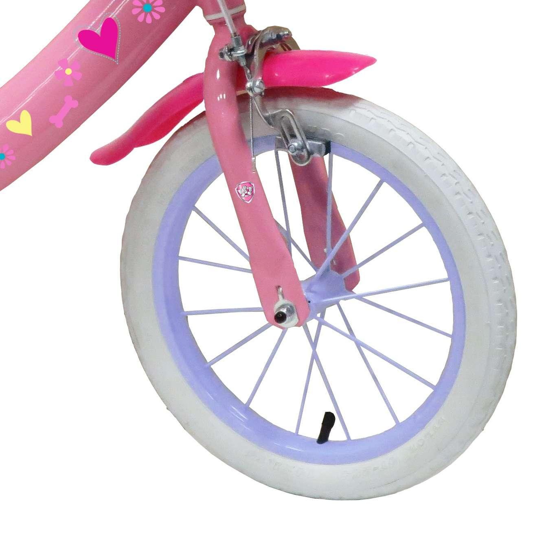 Voir la diapositive 4 : Nickelodeon Vélo enfant - Modèle 14''Pat Patrouille à l'effigie de Stella pour enfant de 95/110 cm avec stabilisateurs - Panier avant - Porte poupée arrière - 2 freins