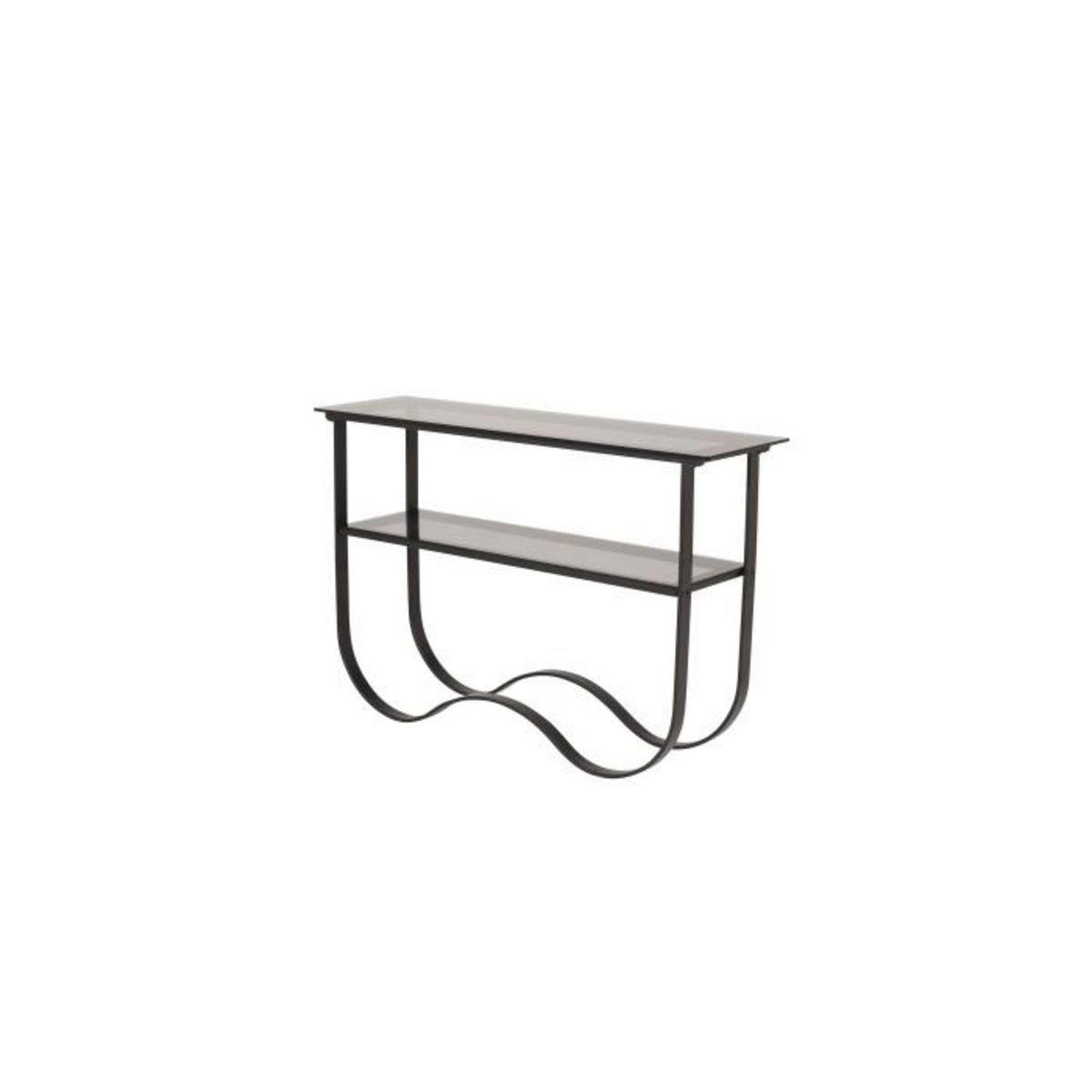 Paris Prix Console Design en Verre  Wavy  117cm Noir