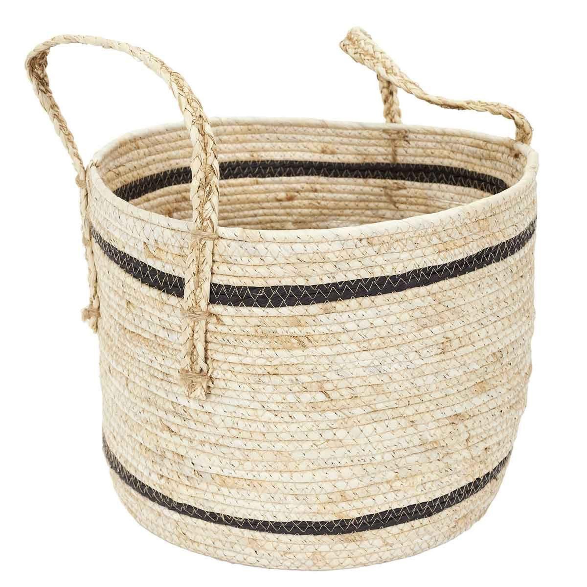 Voir la diapositive 2 : The Home Deco Factory Lot de 3 paniers de rangement  bicolore  36cm beige
